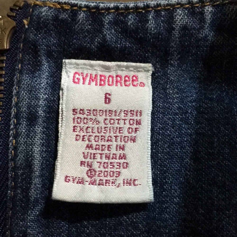 Vintage Gymboree Strawberry Patch denim jean dress with pockets Sz 6 - Picture 10 of 10